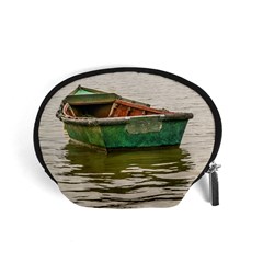 Old Fishing Boat At Santa Lucia River In Montevideo Accessory Pouches (small)  by dflcprints