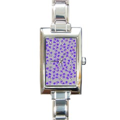 Purple Pattern Rectangle Italian Charm Watches by JDDesigns