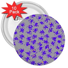 Purple Pattern 3  Buttons (10 pack) 