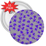 Purple Pattern 3  Buttons (10 pack)  Front