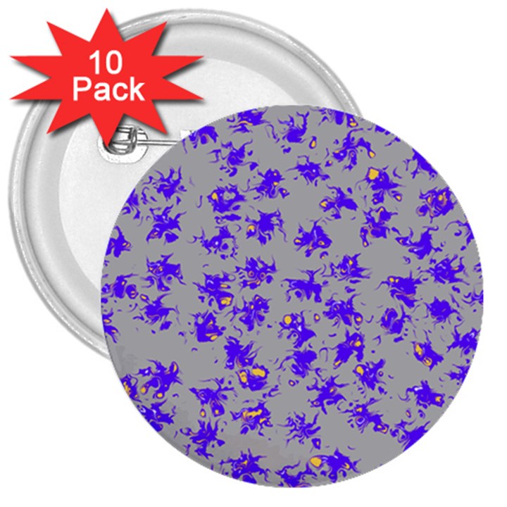 Purple Pattern 3  Buttons (10 pack) 