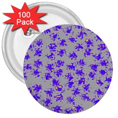 Purple Pattern 3  Buttons (100 pack) 