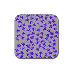 Purple Pattern Rubber Coaster (square)  by JDDesigns