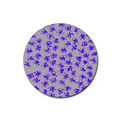 Purple Pattern Rubber Coaster (round)  by JDDesigns