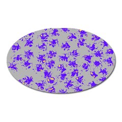 Purple Pattern Oval Magnet by JDDesigns