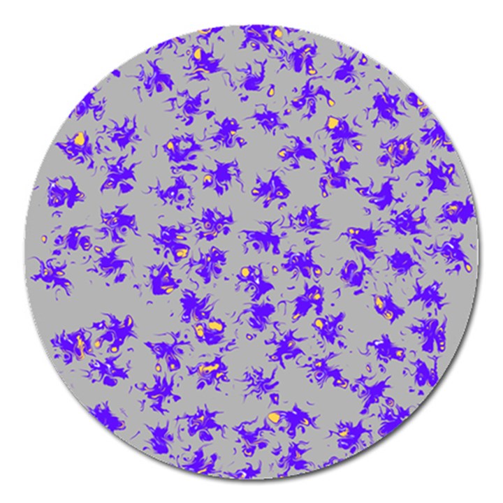 Purple Pattern Magnet 5  (Round)