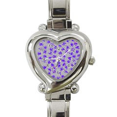 Purple Pattern Heart Italian Charm Watch by JDDesigns