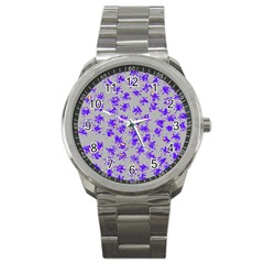 Purple Pattern Sport Metal Watches