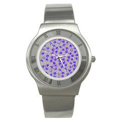 Purple Pattern Stainless Steel Watches by JDDesigns