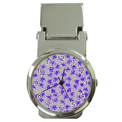 Purple Pattern Money Clip Watches by JDDesigns