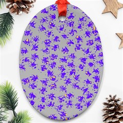 Purple Pattern Oval Ornament (Two Sides)