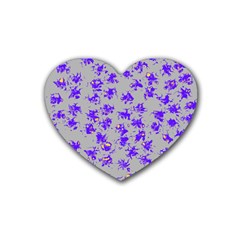 Purple Pattern Rubber Coaster (heart)  by JDDesigns