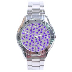 Purple Pattern Stainless Steel Men s Watch by JDDesigns