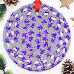 Purple Pattern Ornament (round Filigree)  by JDDesigns