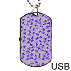 Purple Pattern Dog Tag Usb Flash (one Side) by JDDesigns