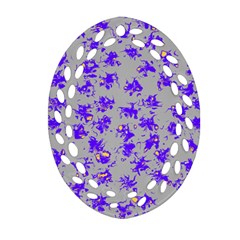 Purple Pattern Oval Filigree Ornament (2-side)  by JDDesigns