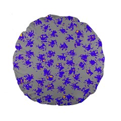 Purple Pattern Standard 15  Premium Round Cushions by JDDesigns