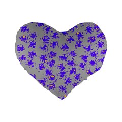 Purple Pattern Standard 16  Premium Heart Shape Cushions by JDDesigns