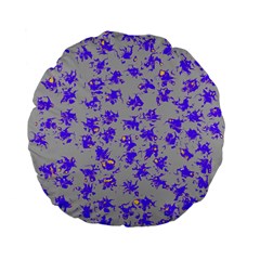 Purple Pattern Standard 15  Premium Flano Round Cushions by JDDesigns