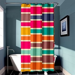 Connected Colorful Rectangles	shower Curtain 36  X 72  by LalyLauraFLM