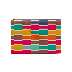 Connected Colorful Rectangles Cosmetic Bag by LalyLauraFLM