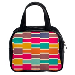 Connected Colorful Rectangles Classic Handbag (two Sides) by LalyLauraFLM