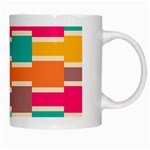 Connected colorful rectangles White Mug Right