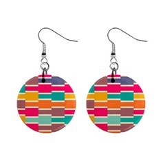 Connected Colorful Rectangles			1  Button Earrings by LalyLauraFLM