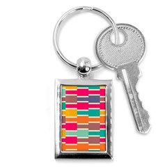 Connected Colorful Rectangles			key Chain (rectangle) by LalyLauraFLM