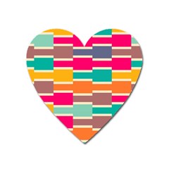 Connected Colorful Rectangles			magnet (heart) by LalyLauraFLM