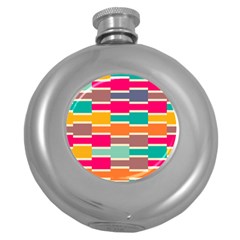 Connected Colorful Rectangles			hip Flask (5 Oz) by LalyLauraFLM