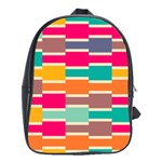 Connected colorful rectangles			School Bag (Large) Front