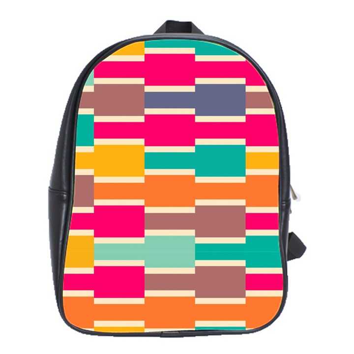 Connected colorful rectangles			School Bag (Large)