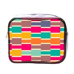 Connected Colorful Rectangles			mini Toiletries Bag (one Side) by LalyLauraFLM