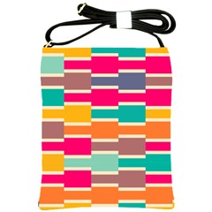 Connected Colorful Rectangles			shoulder Sling Bag by LalyLauraFLM