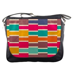 Connected Colorful Rectangles			messenger Bag by LalyLauraFLM