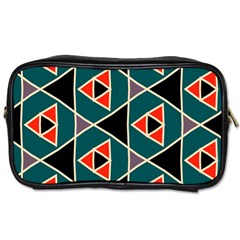 Triangles In Retro Colors Pattern Toiletries Bag (two Sides) by LalyLauraFLM