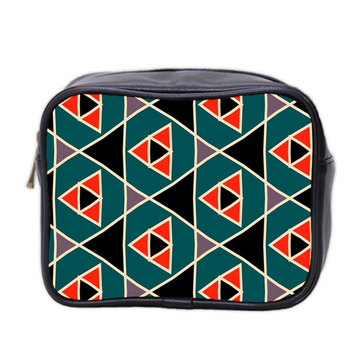 Triangles in retro colors pattern Mini Toiletries Bag (Two Sides)