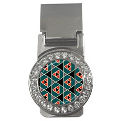 Triangles In Retro Colors Pattern			money Clip (cz) by LalyLauraFLM