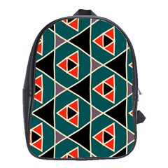 Triangles In Retro Colors Pattern			school Bag (large) by LalyLauraFLM