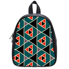 Triangles In Retro Colors Pattern			school Bag (small) by LalyLauraFLM