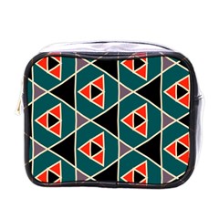 Triangles In Retro Colors Pattern			mini Toiletries Bag (one Side) by LalyLauraFLM