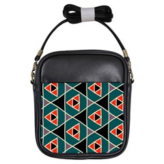 Triangles In Retro Colors Pattern			girls Sling Bag by LalyLauraFLM