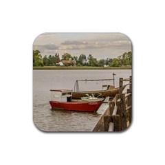 Santa Lucia River In Montevideo Uruguay Rubber Coaster (square)  by dflcprints