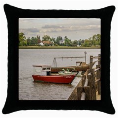 Santa Lucia River In Montevideo Uruguay Throw Pillow Cases (black) by dflcprints