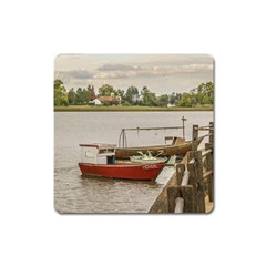 Santa Lucia River In Montevideo Uruguay Square Magnet by dflcprints