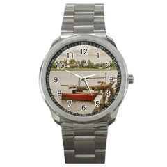 Santa Lucia River In Montevideo Uruguay Sport Metal Watches by dflcprints