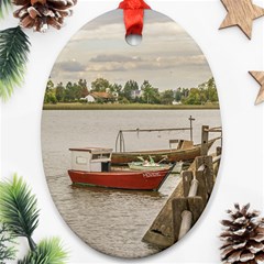 Santa Lucia River In Montevideo Uruguay Oval Ornament (two Sides) by dflcprints