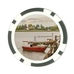 Santa Lucia River In Montevideo Uruguay Poker Chip Card Guards by dflcprints