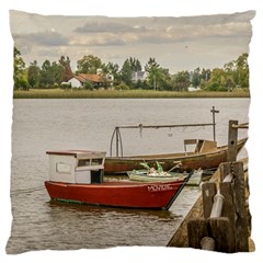 Santa Lucia River In Montevideo Uruguay Large Cushion Cases (two Sides)  by dflcprints